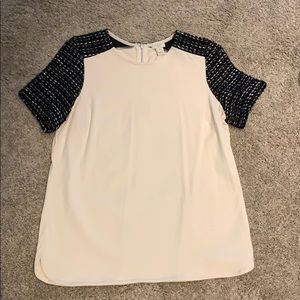 Jcrew white and black top